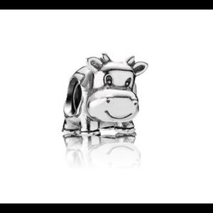 Authentic Pandora silver COW charm / bead
